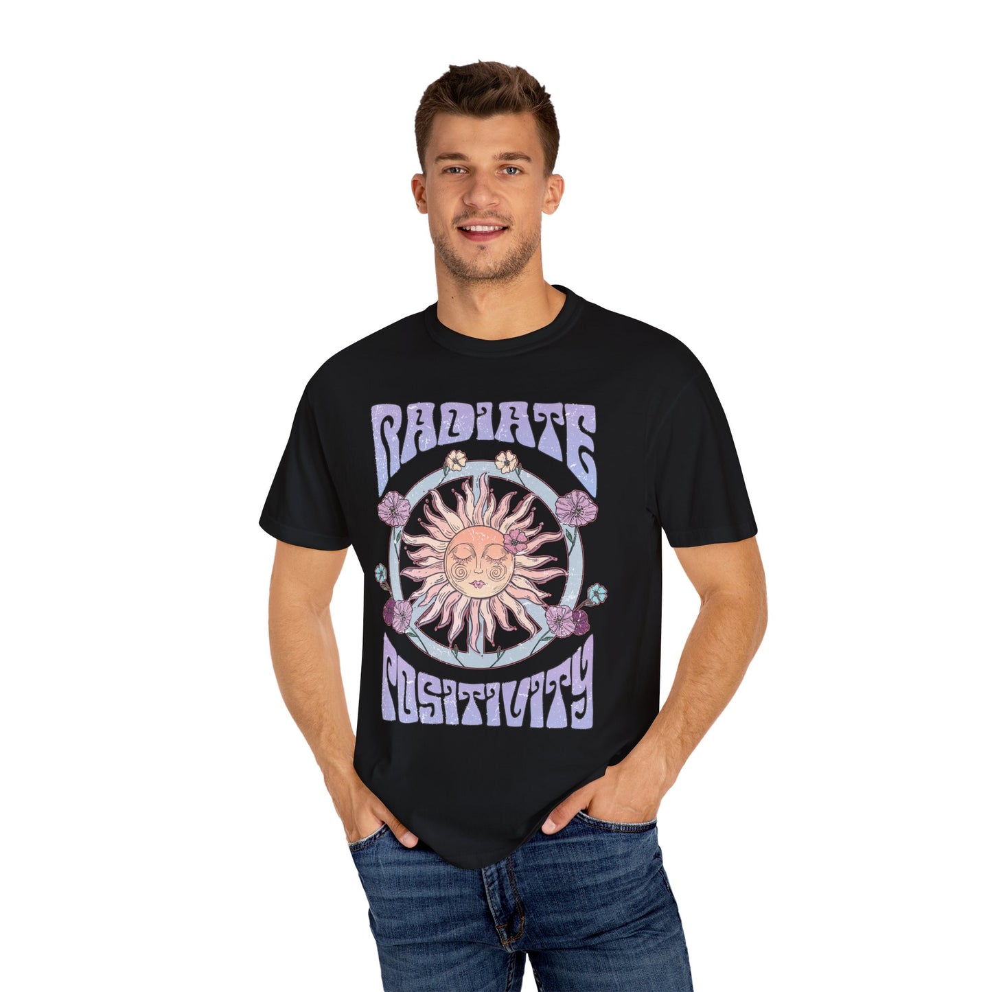 Radiate Positivity T-shirt, Spiritual Wellness, Uplifting, motivational, Retro, Unisex Tee, Positive Vibes Shirt, Inspirational Graphic Top,