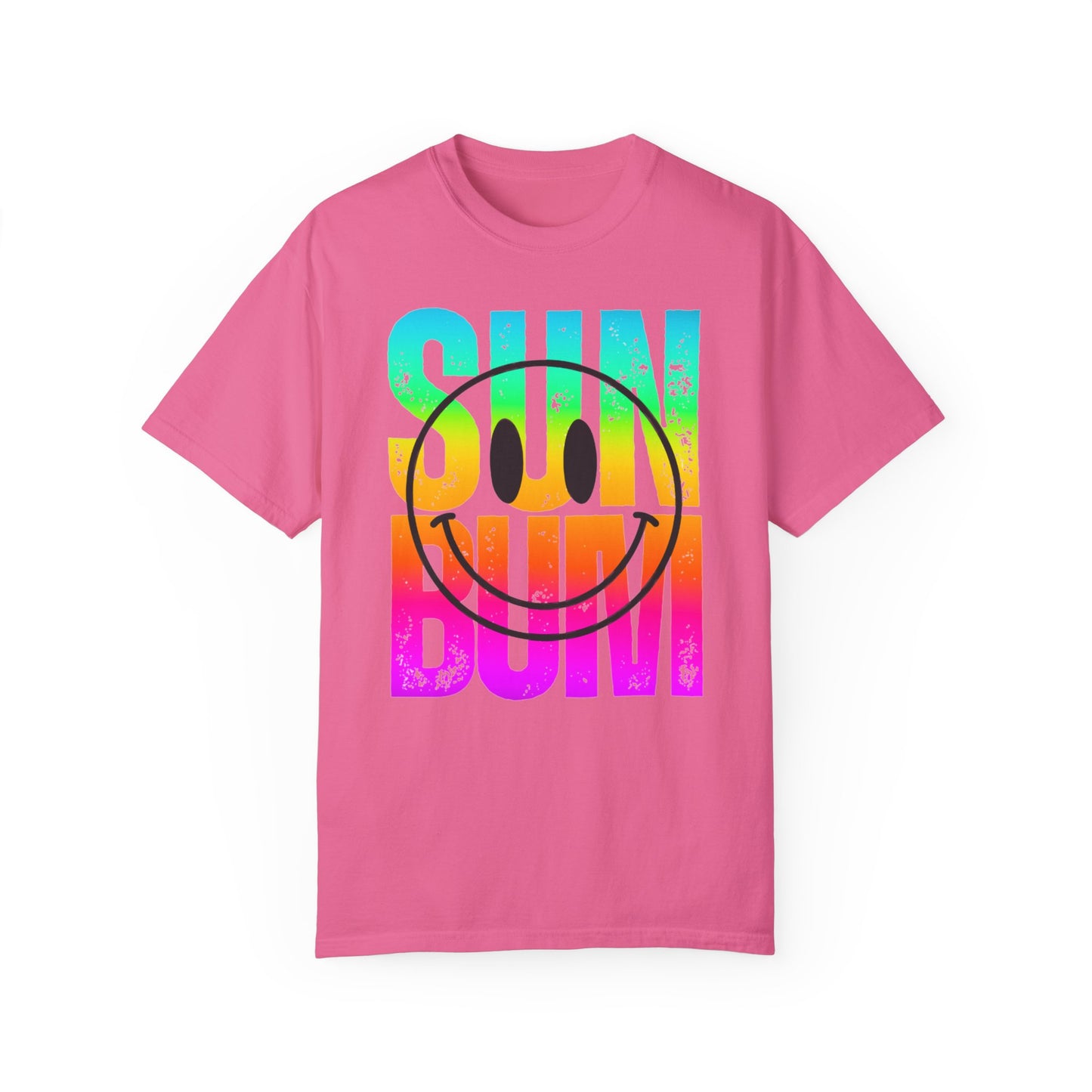 Sun Beach Life Unisex Garment-Dyed T-shirt, Summer, Spring Break, Bum Smiley Face Vacation Shirt