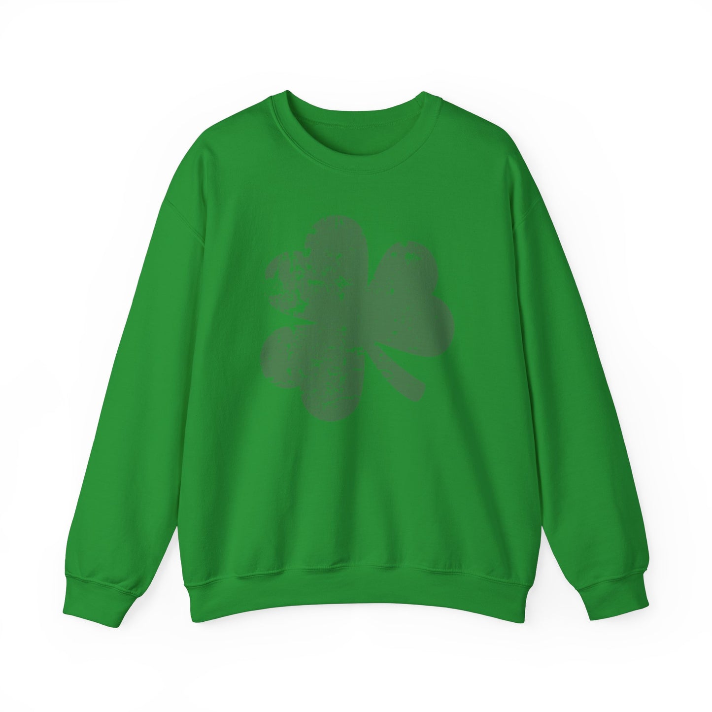 Funny Lucky Shamrock St Patricks Day Crewneck Sweatshirt, St Pattys Day Gift, Distressed Clover Jumper, Unisex Hoodie, Green Sweater