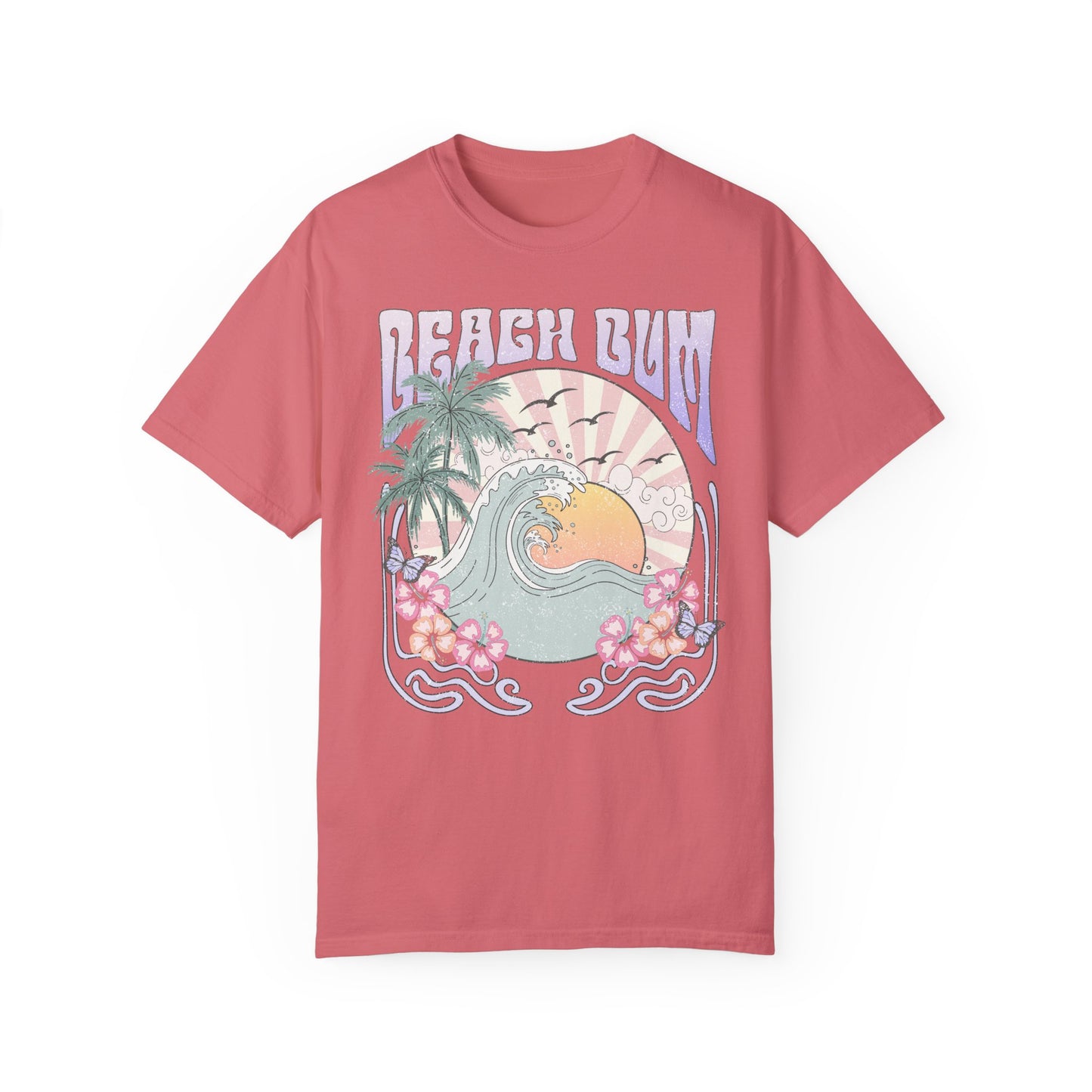 Beach Bum T-shirt, Unisex Graphic Tee, Waves Sunset Retro Vintage Summer Spring Break Shirt, Ocean Lover Gift