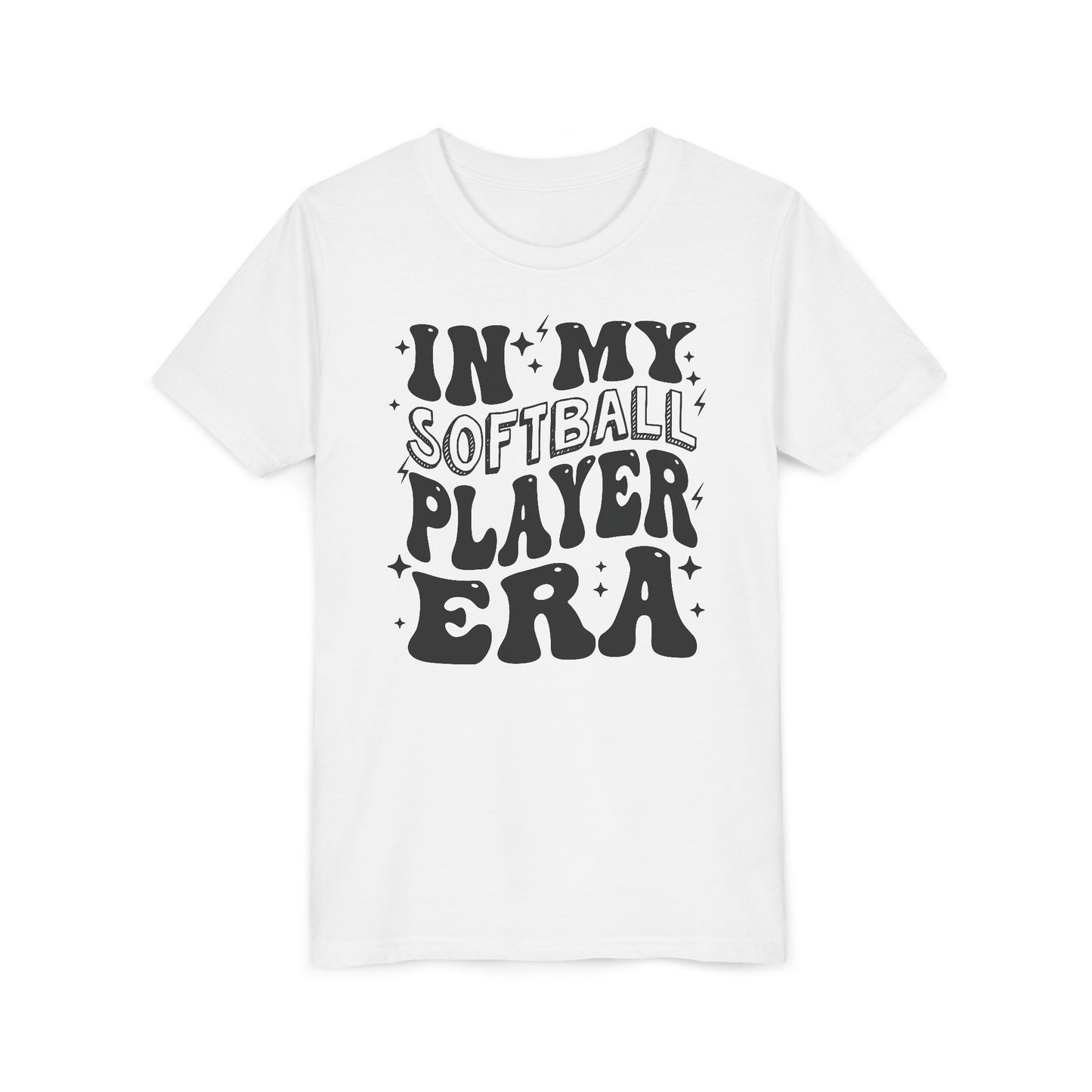 In My Softball Player Era Youth Tee, Softball Player Gift, Softball T-Shirt, Colorful Youth Shirt, Sports Fan Tee