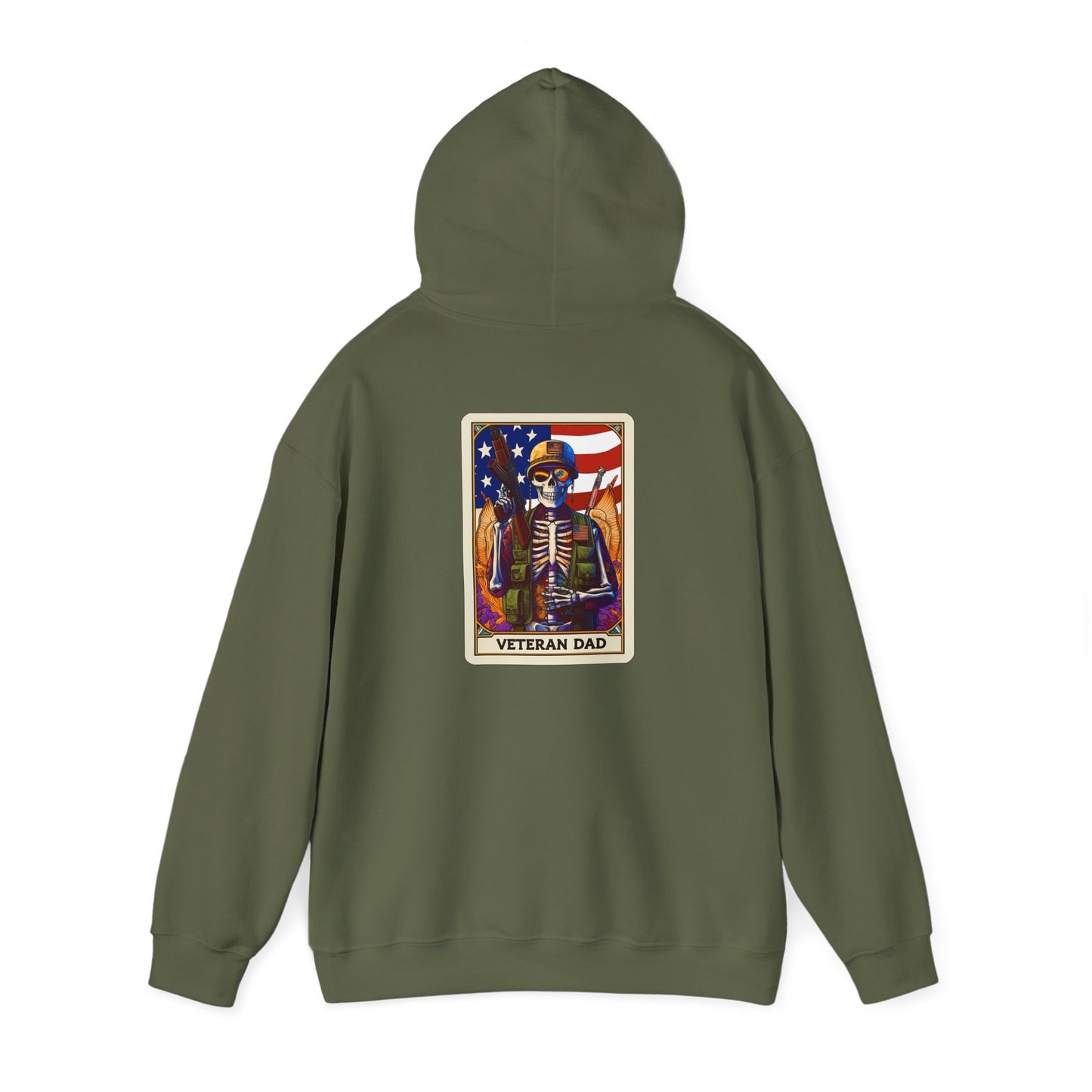 The Vetran Dad Tarot Card Unisex Heavy Blend™ Hooded Sweatshirt