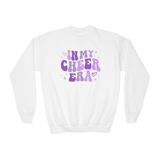 In My Cheer Era, Gift for Cheerleader, Gift for her, Purple, Switfy, Youth Crewneck Sweatshirt