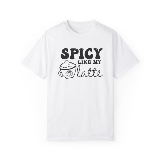 Spicy Like My Latte Shirt, Trendy Fall Women's Tshirt, Funny Graphic Tee, Autumn, Cozy , Comfy Coffee Shirt, Cute Fall Crewneck T-shirt, PSL