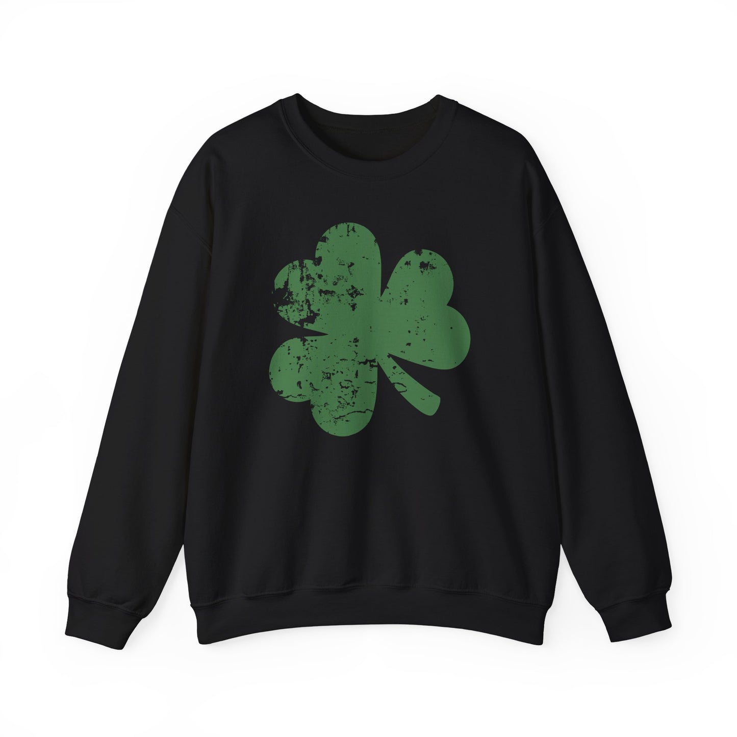 Funny Lucky Shamrock St Patricks Day Crewneck Sweatshirt, St Pattys Day Gift, Distressed Clover Jumper, Unisex Hoodie, Green Sweater