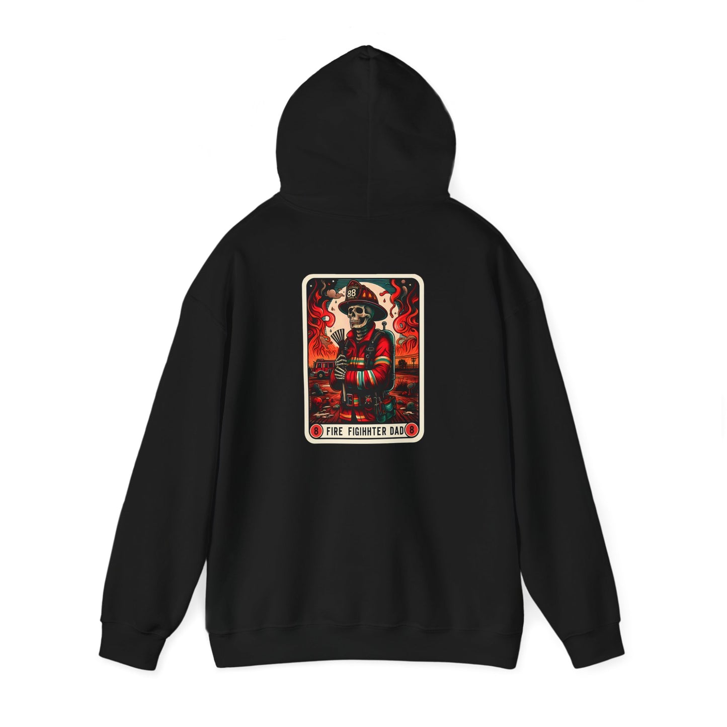 The Firefighter Dad Tarot Card Unisex Heavy Blend™ Hooded Sweatshirt