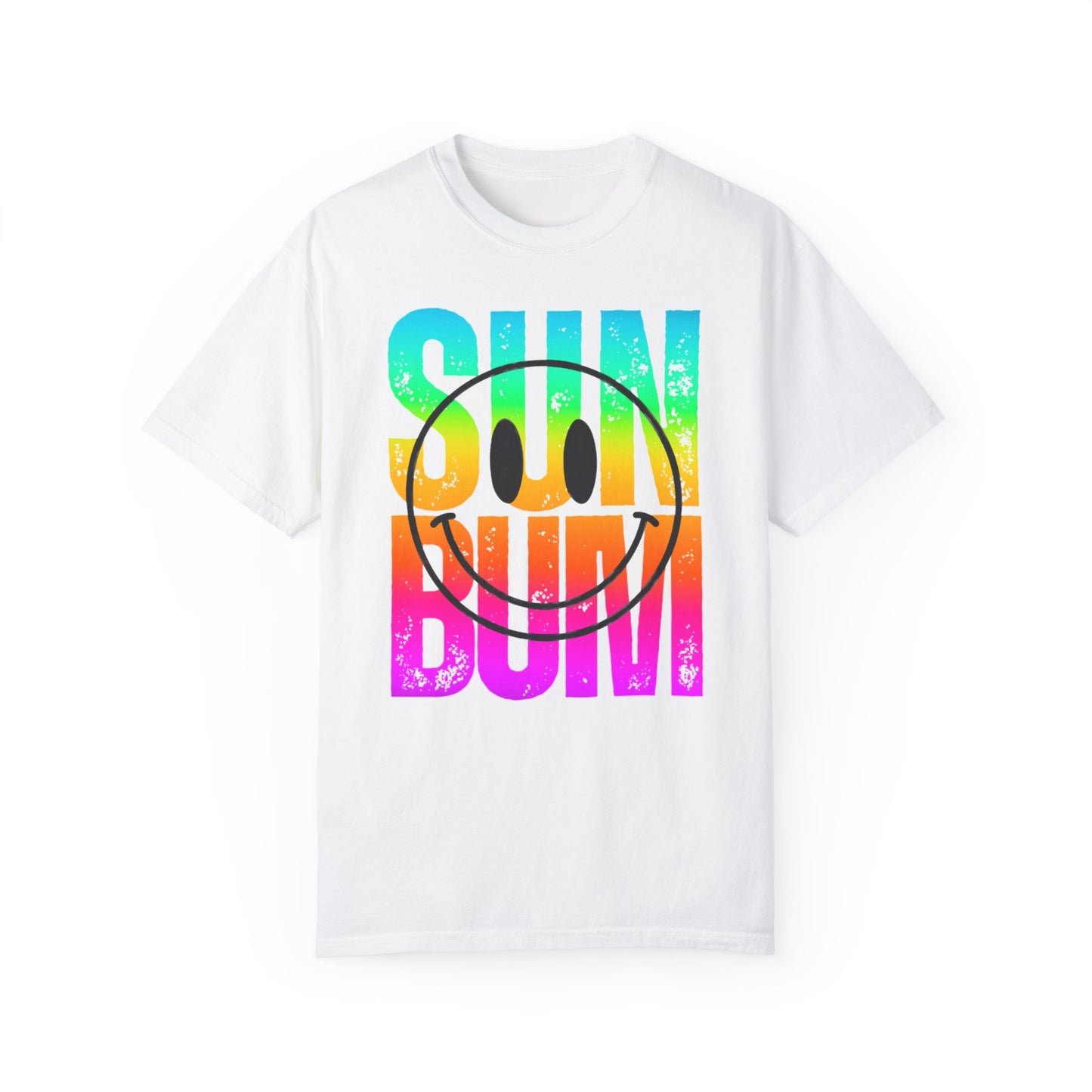 Sun Beach Life Unisex Garment-Dyed T-shirt, Summer, Spring Break, Bum Smiley Face Vacation Shirt