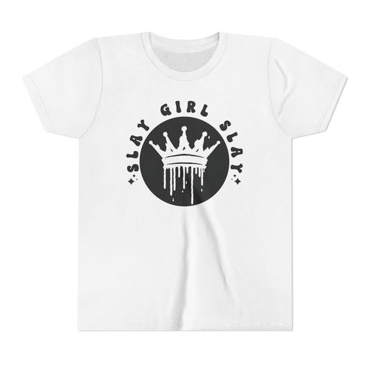 Slay Girl Slay Youth Tee, Empowerment Shirt, Kids Graphic T-Shirt, Girl Power Top, Slay Girl Slay Crown Design, Inspirational Clothing