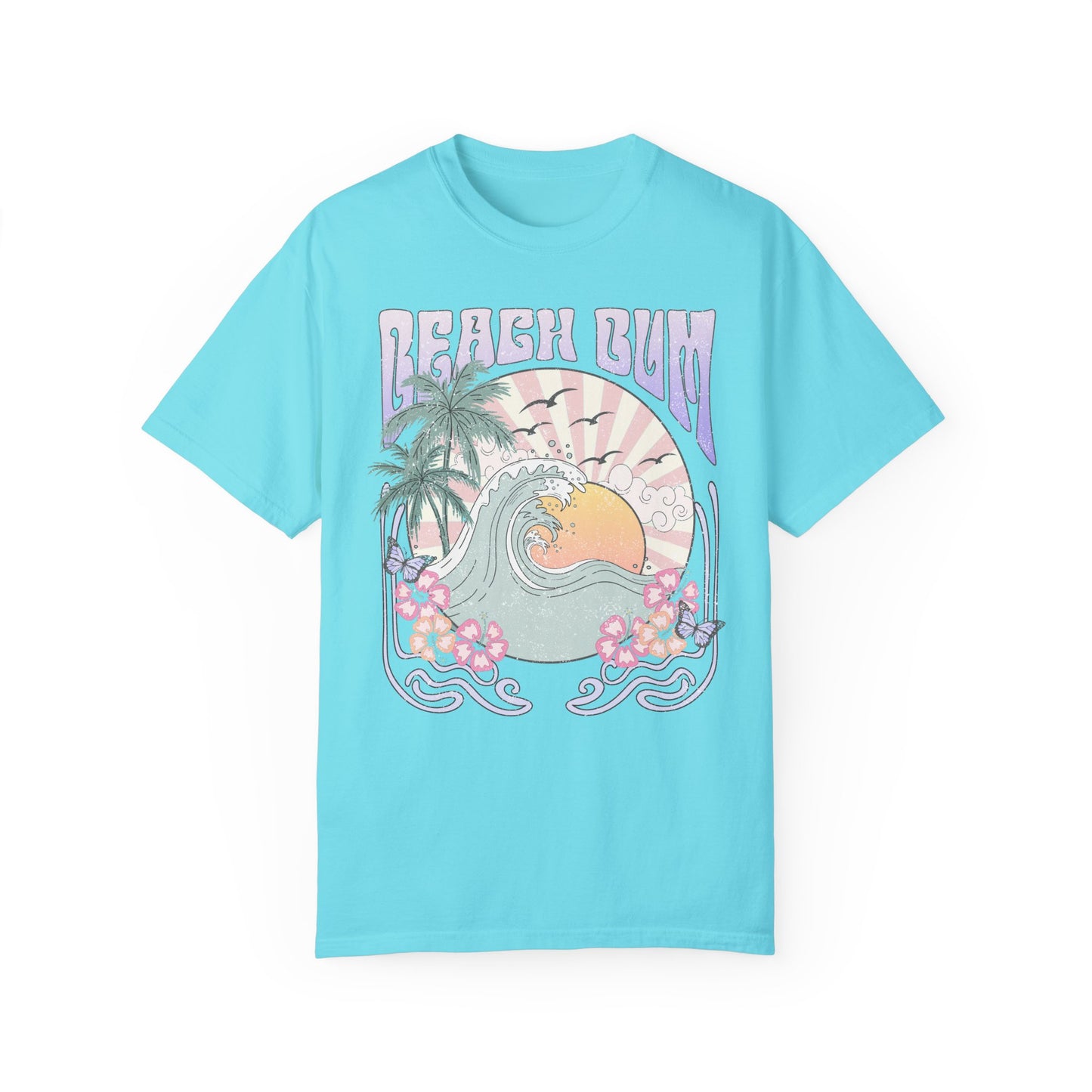 Beach Bum T-shirt, Unisex Graphic Tee, Waves Sunset Retro Vintage Summer Spring Break Shirt, Ocean Lover Gift