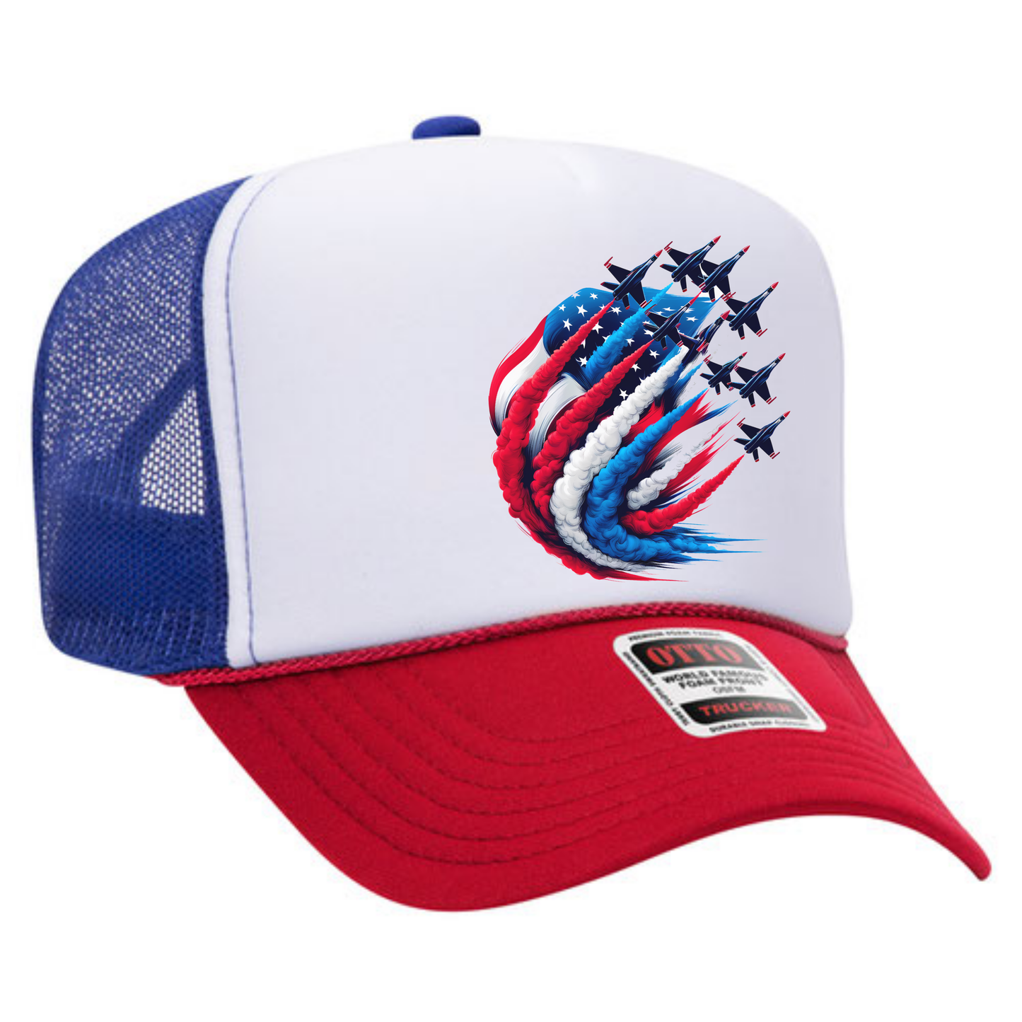 Patriotic Fighter Jet Hat ✈️ Red White Blue USA Snapback