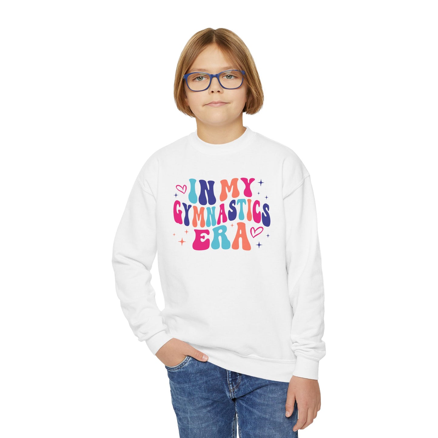 Girls Gymnastics Crewneck Sweatshirt, Multi Colored, 'In My Gymnastics Era' Swifty Gift for Her, Athlete Apparel, Gymnast Jumper, Gymnastics