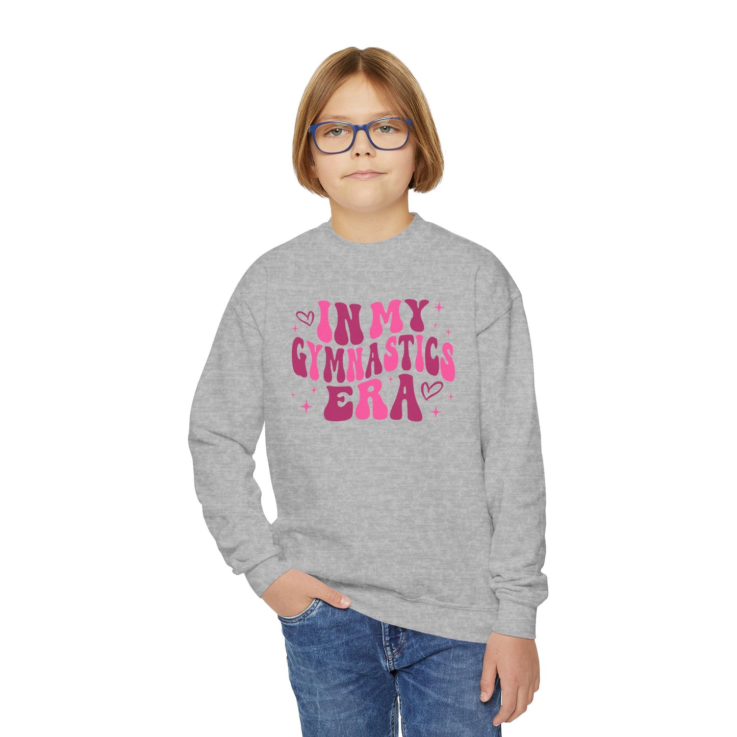 Pink Gymnast Youth Crewneck Sweatshirt, Gymnast Gift, In My Gymnastics Era, Gift for her, Cozy Sweatshirt, Gift for Swifty