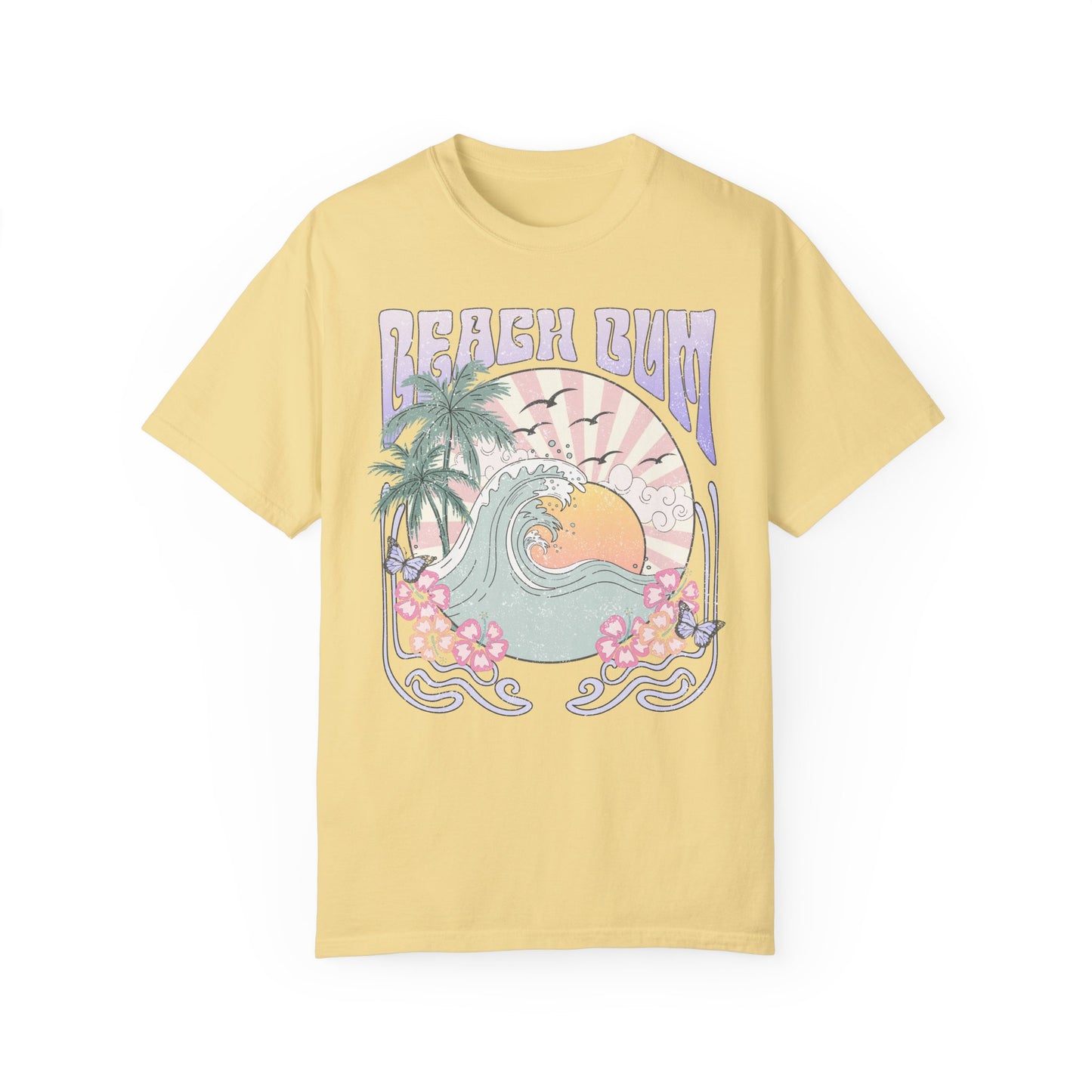 Beach Bum T-shirt, Unisex Graphic Tee, Waves Sunset Retro Vintage Summer Spring Break Shirt, Ocean Lover Gift