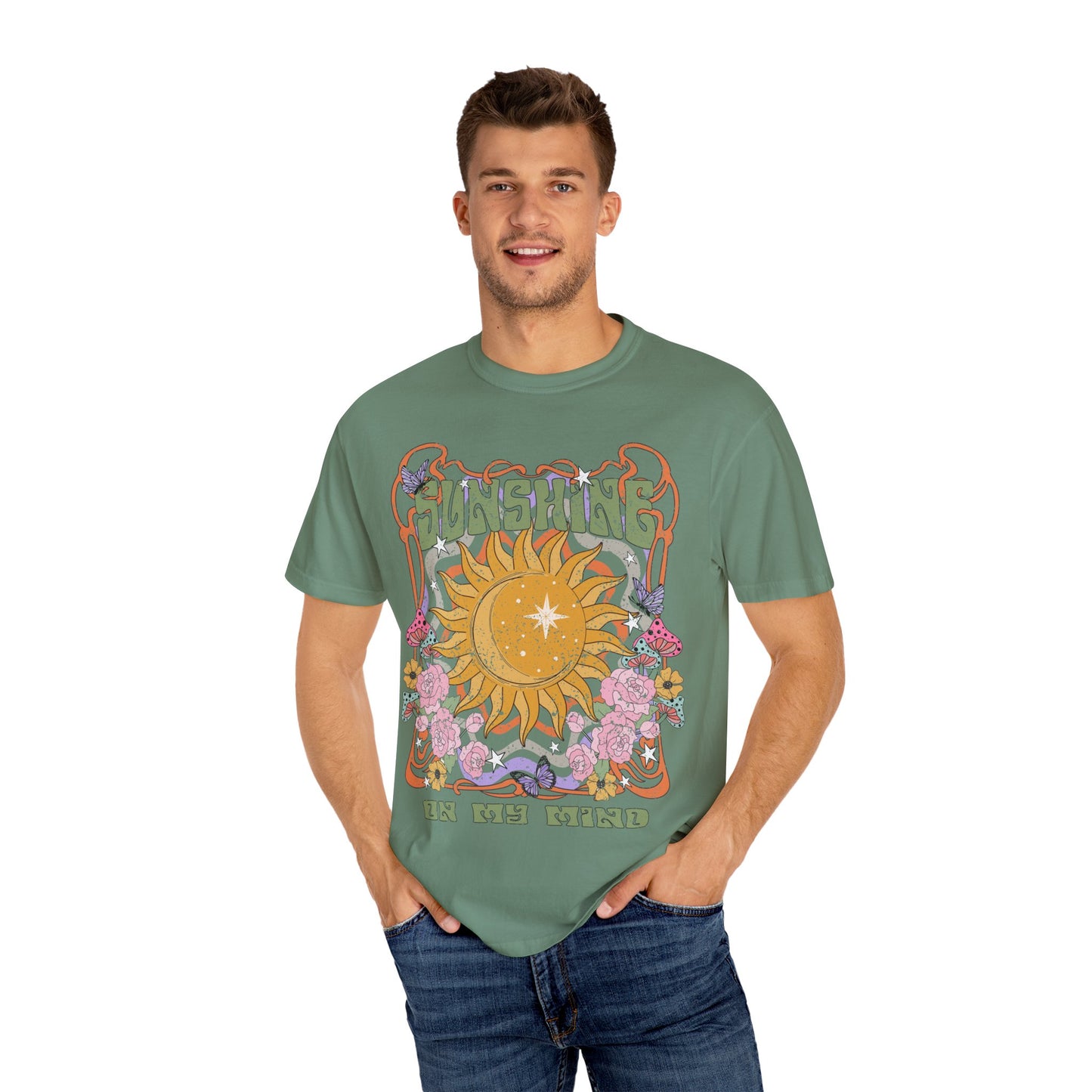 Sunshine On My Mind T-Shirt, Summer Vacation Shirt, Spiritual Wellness Tee, Positive Vibes, Retro, Unisex Tee