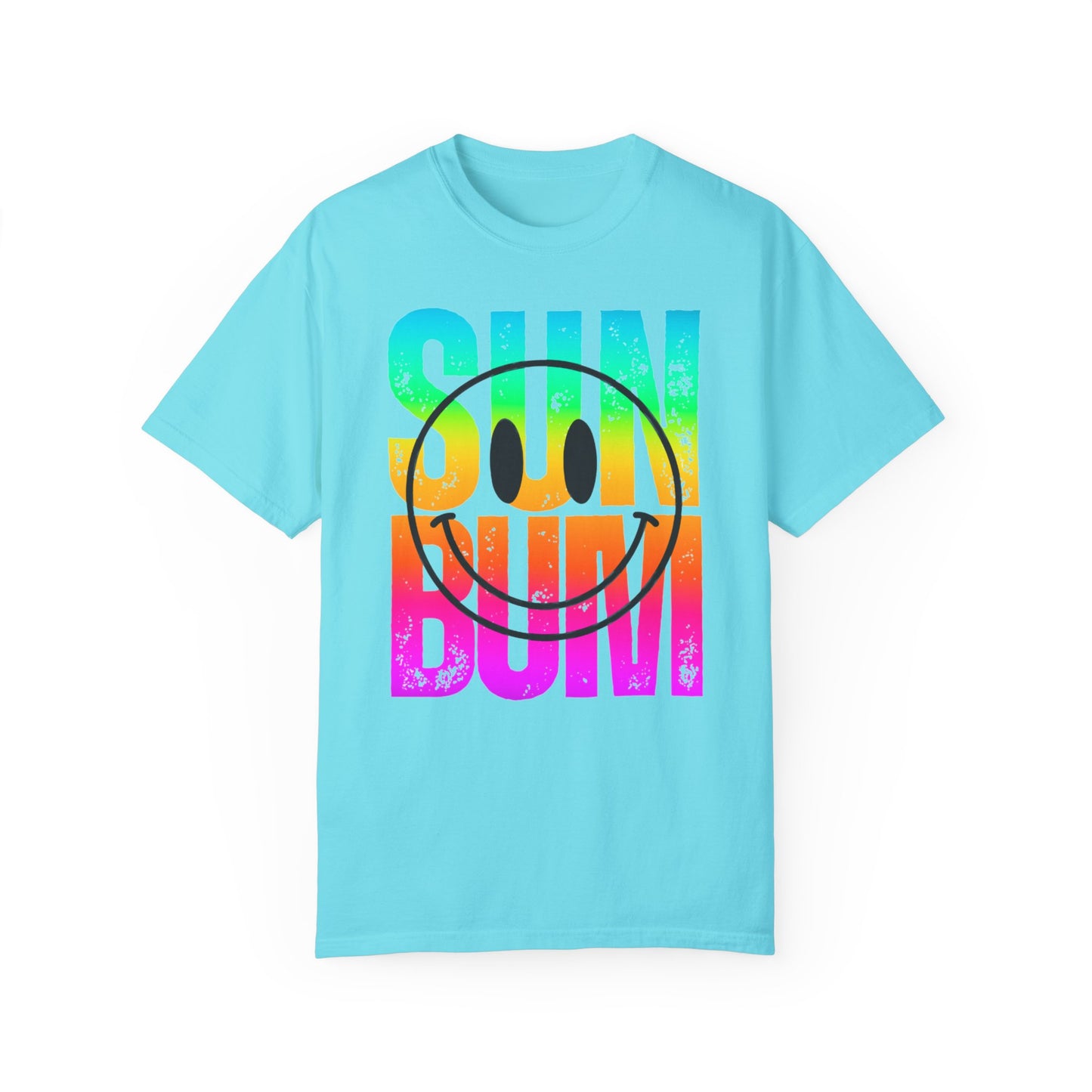 Sun Beach Life Unisex Garment-Dyed T-shirt, Summer, Spring Break, Bum Smiley Face Vacation Shirt