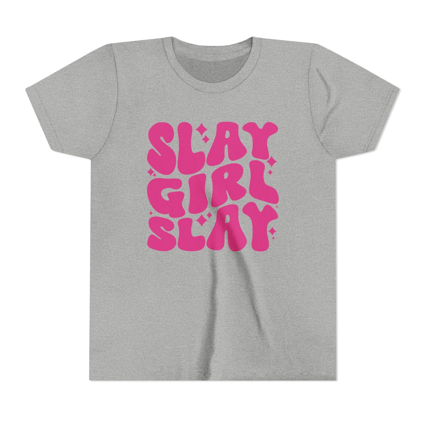 Slay Girl Slay Youth Tee - Pink, Empowerment Shirt, Kids Graphic T-Shirt, Girl Power Top, Inspirational Clothing