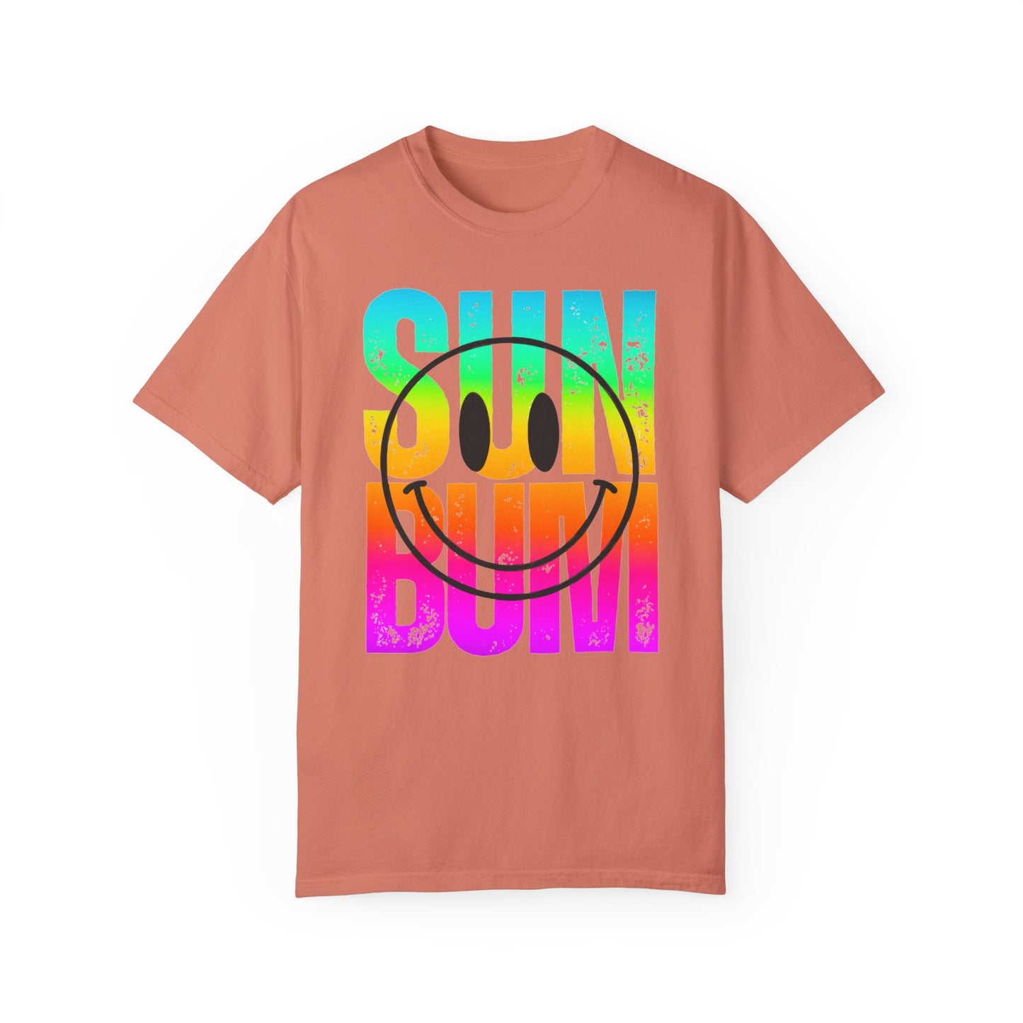 Sun Beach Life Unisex Garment-Dyed T-shirt, Summer, Spring Break, Bum Smiley Face Vacation Shirt