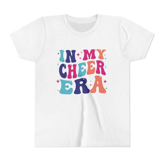 In My Cheer Era Youth Tee, Cheer Gift, Vintage Cheer T-Shirt, Colorful Youth Shirt, Sports Fan Tee