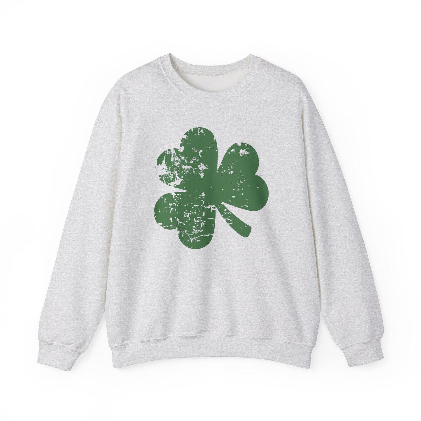 Funny Lucky Shamrock St Patricks Day Crewneck Sweatshirt, St Pattys Day Gift, Distressed Clover Jumper, Unisex Hoodie, Green Sweater