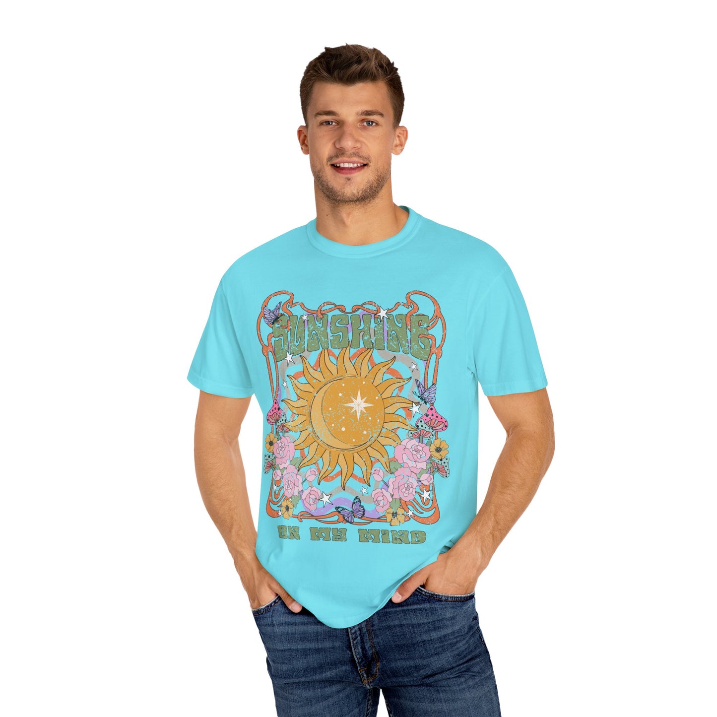 Sunshine On My Mind T-Shirt, Summer Vacation Shirt, Spiritual Wellness Tee, Positive Vibes, Retro, Unisex Tee