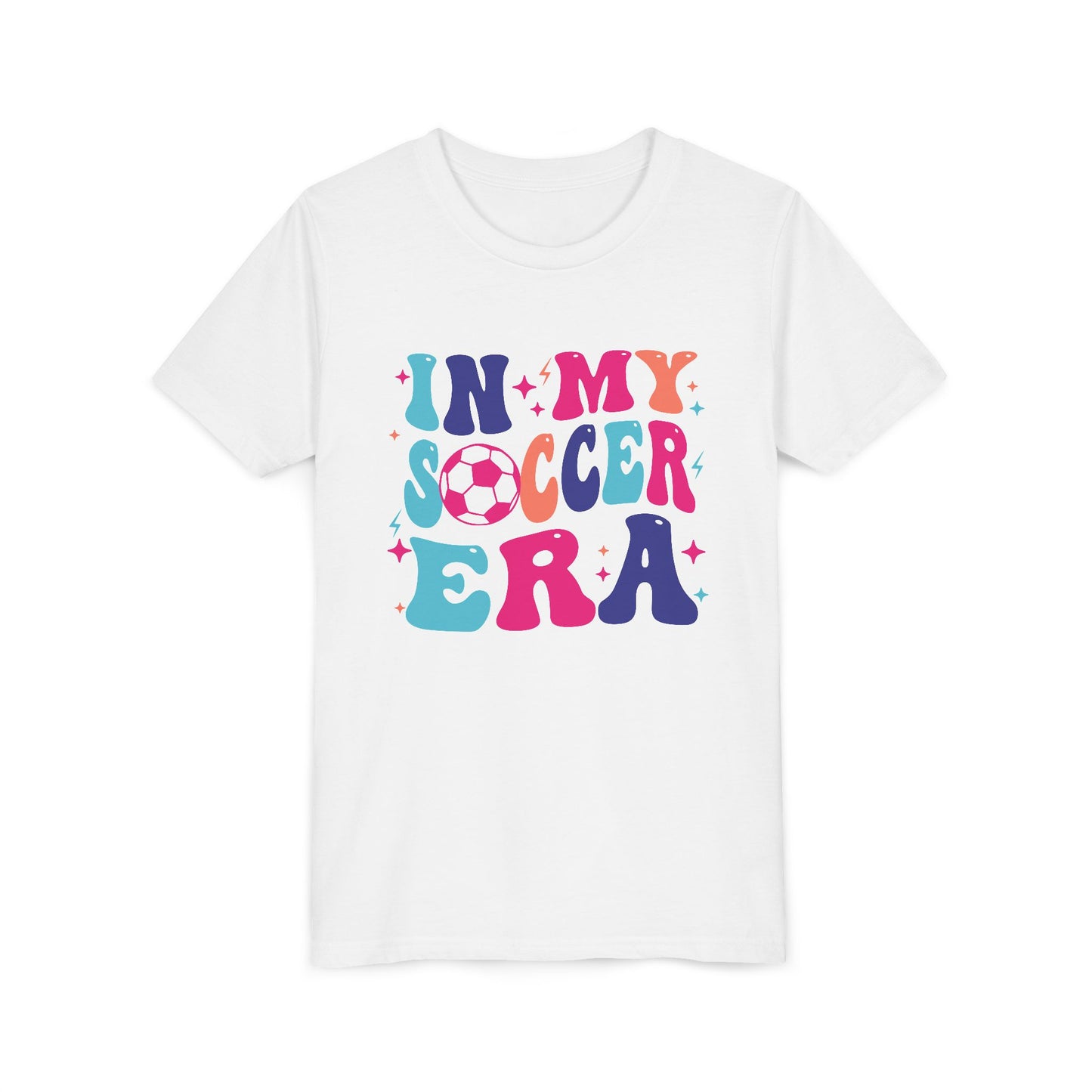 In My Soccer Era Youth Tee, Soccer Player Gift, Soccer Ball T-Shirt, Colorful Youth Shirt, Sports Fan Tee