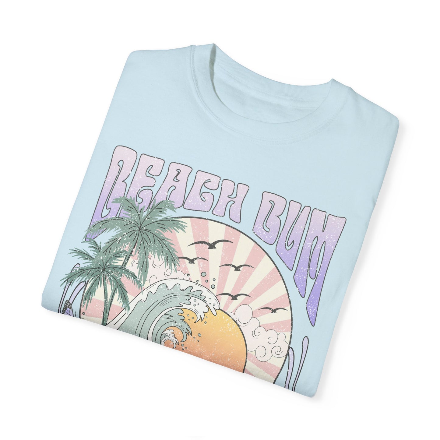 Beach Bum T-shirt, Unisex Graphic Tee, Waves Sunset Retro Vintage Summer Spring Break Shirt, Ocean Lover Gift