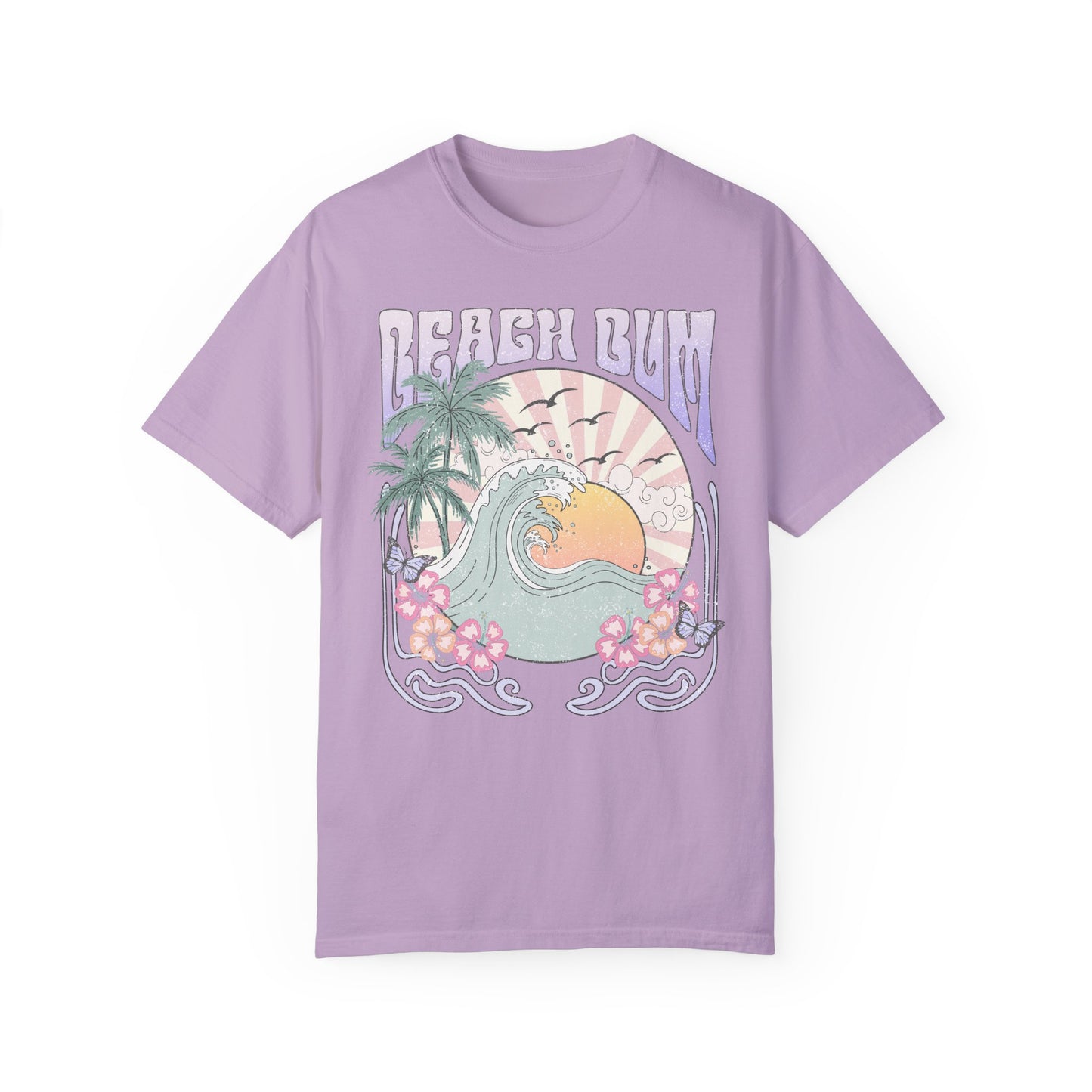 Beach Bum T-shirt, Unisex Graphic Tee, Waves Sunset Retro Vintage Summer Spring Break Shirt, Ocean Lover Gift