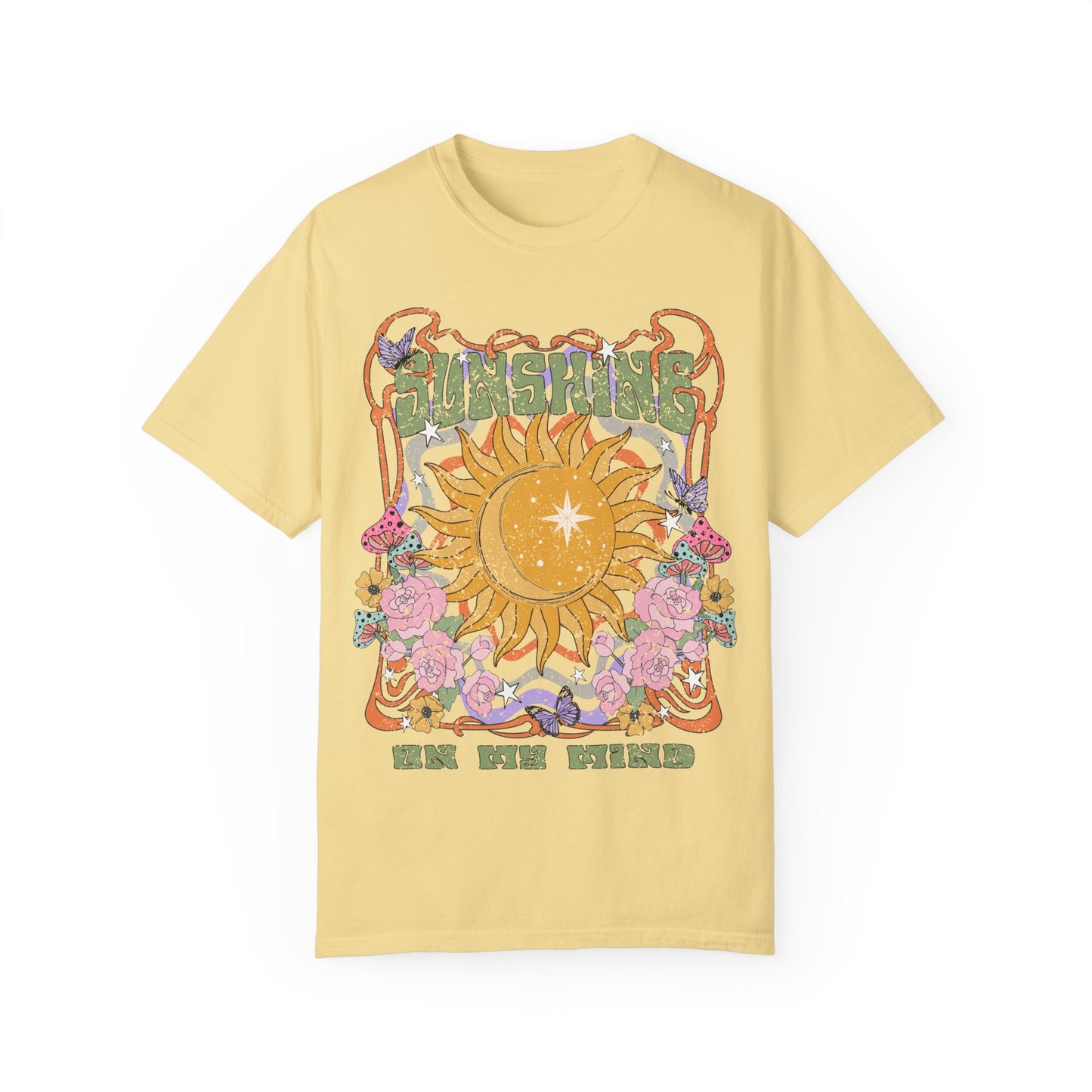 Sunshine On My Mind T-Shirt, Summer Vacation Shirt, Spiritual Wellness Tee, Positive Vibes, Retro, Unisex Tee