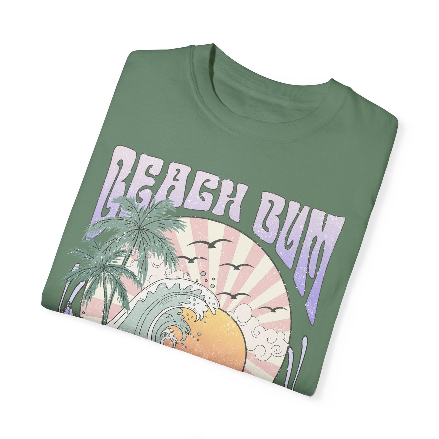 Beach Bum T-shirt, Unisex Graphic Tee, Waves Sunset Retro Vintage Summer Spring Break Shirt, Ocean Lover Gift