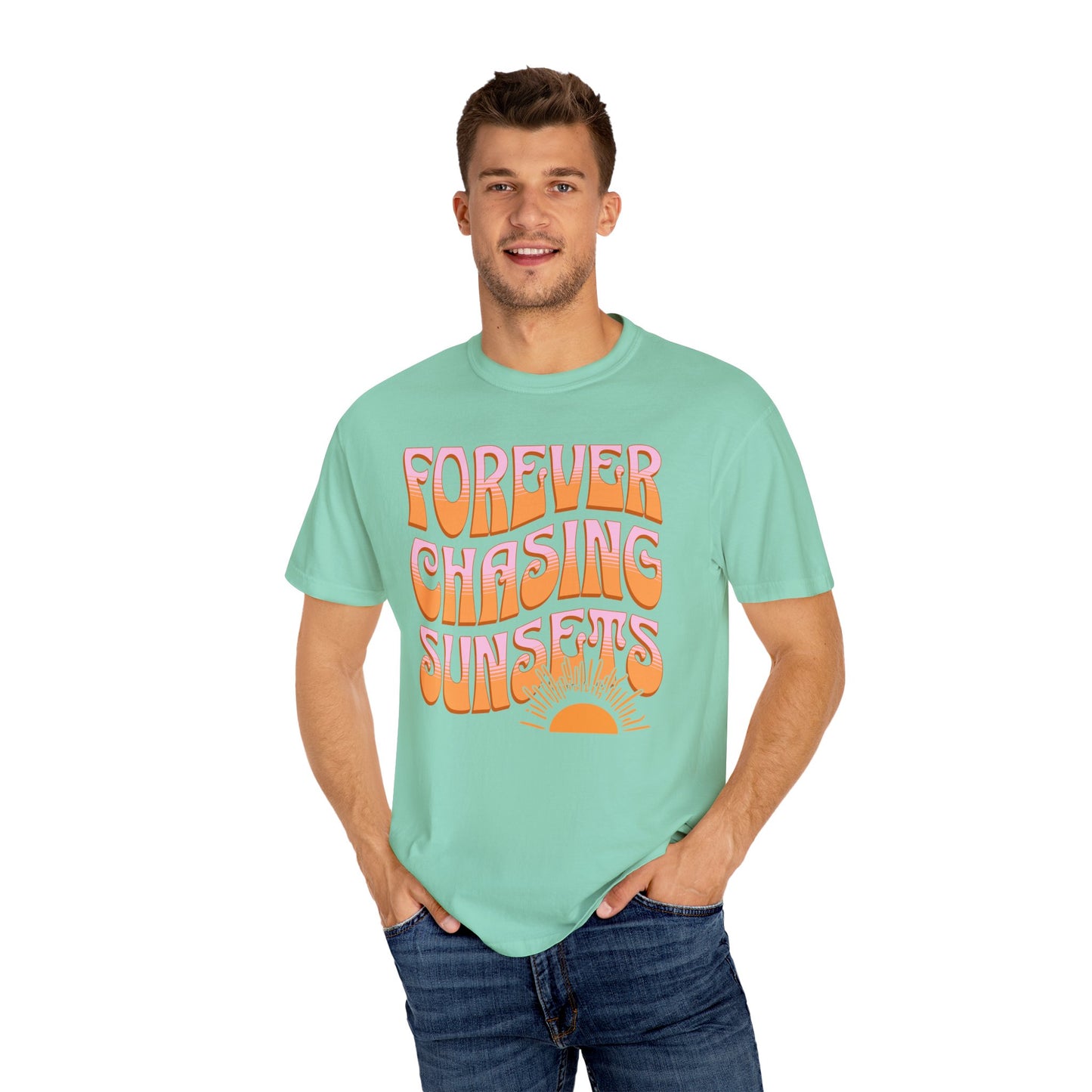 Chasing Sunsets T-shirt, Vintage Retro Unisex Graphic Tee, Beach Bum Shirt, Ocean Lover Gift, Spring Break