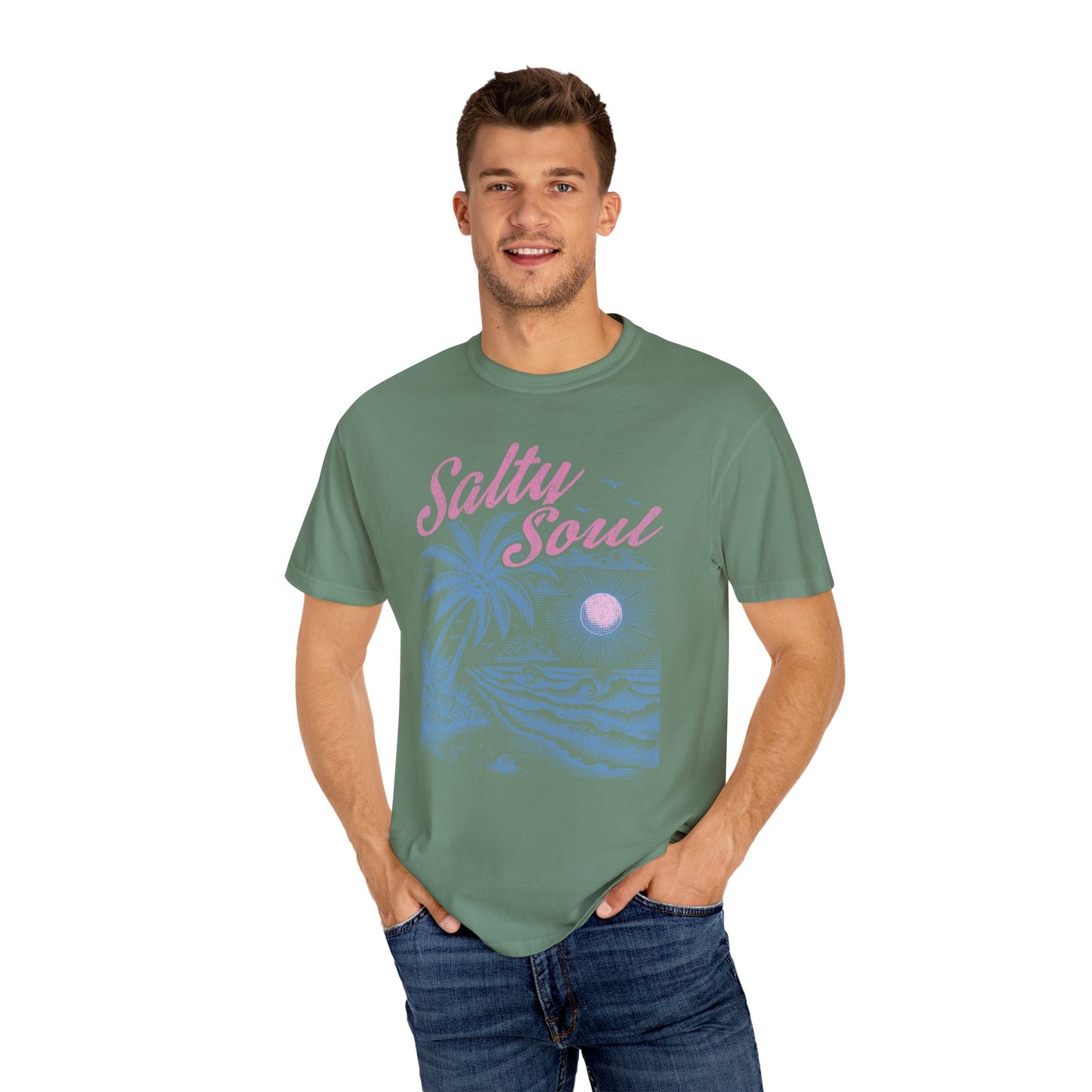 Salty Soul T-Shirt - Beach Summer Vacation Retro Trendy Unisex Tee, Spring Break Graphic Shirt, Coastal Vibes Clothing, Ocean Lover Gift